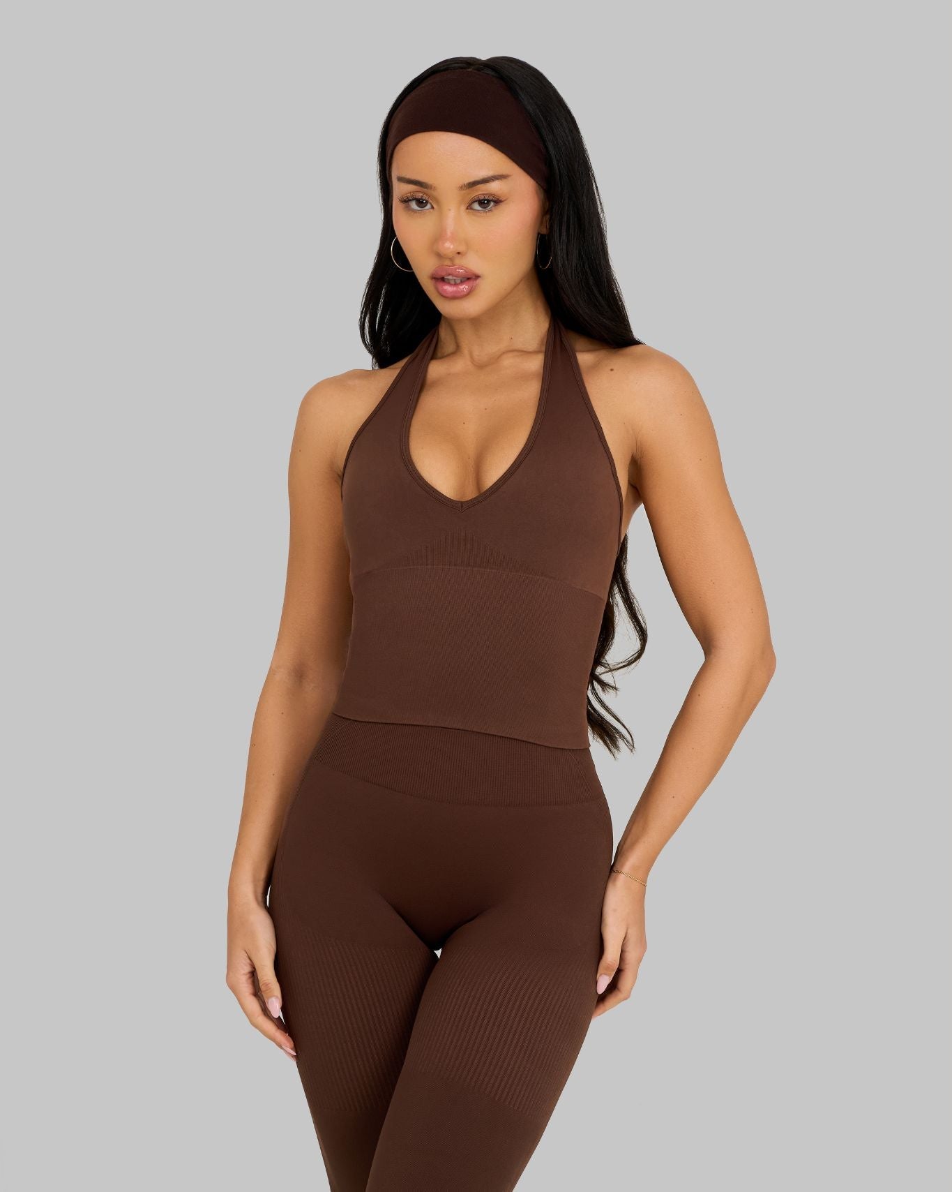 CORE IMPACT Sculpting Shapewear Top Halterneck Bourbon Brown