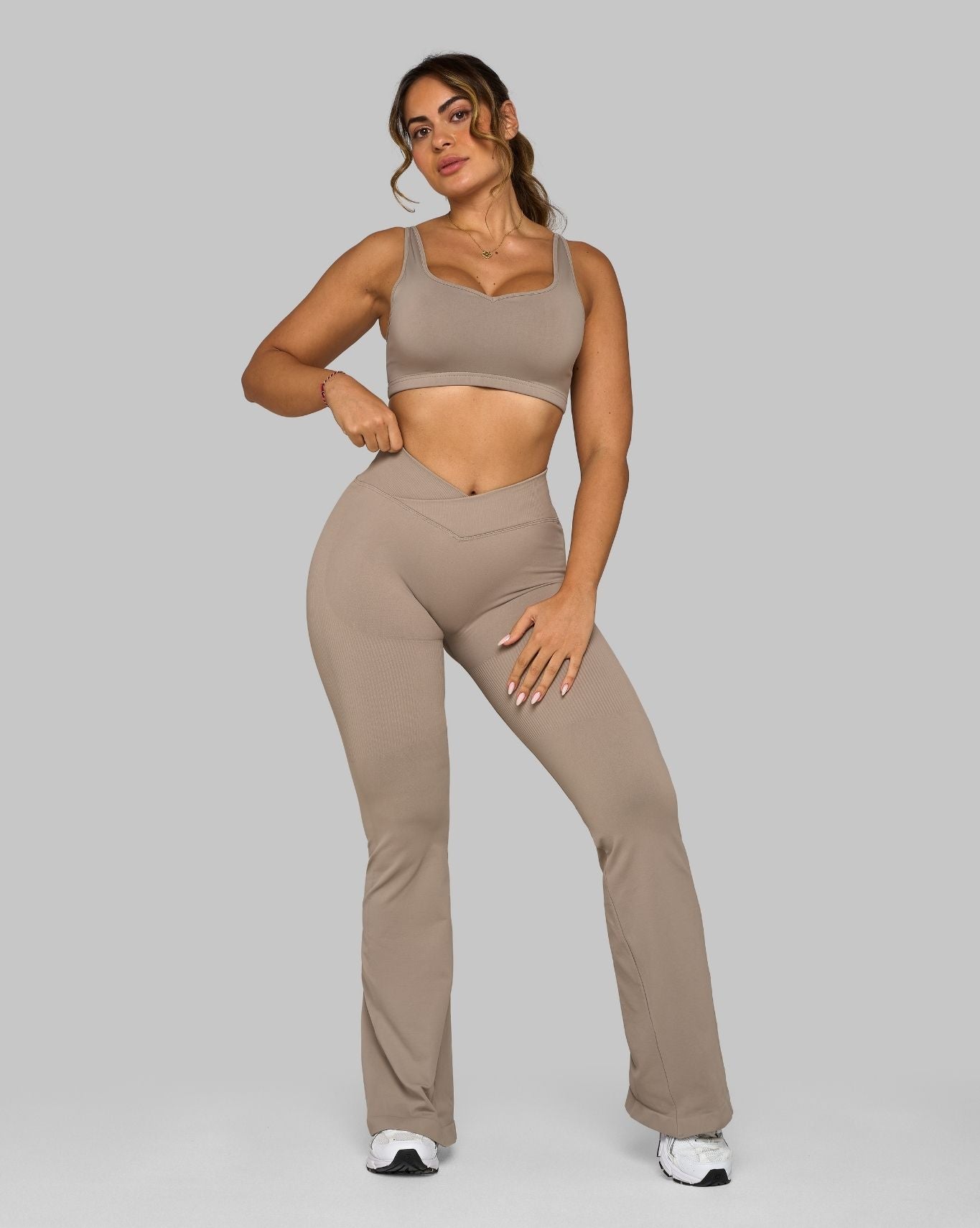 CORE IMPACT V-Waist Flared Leggings Latte