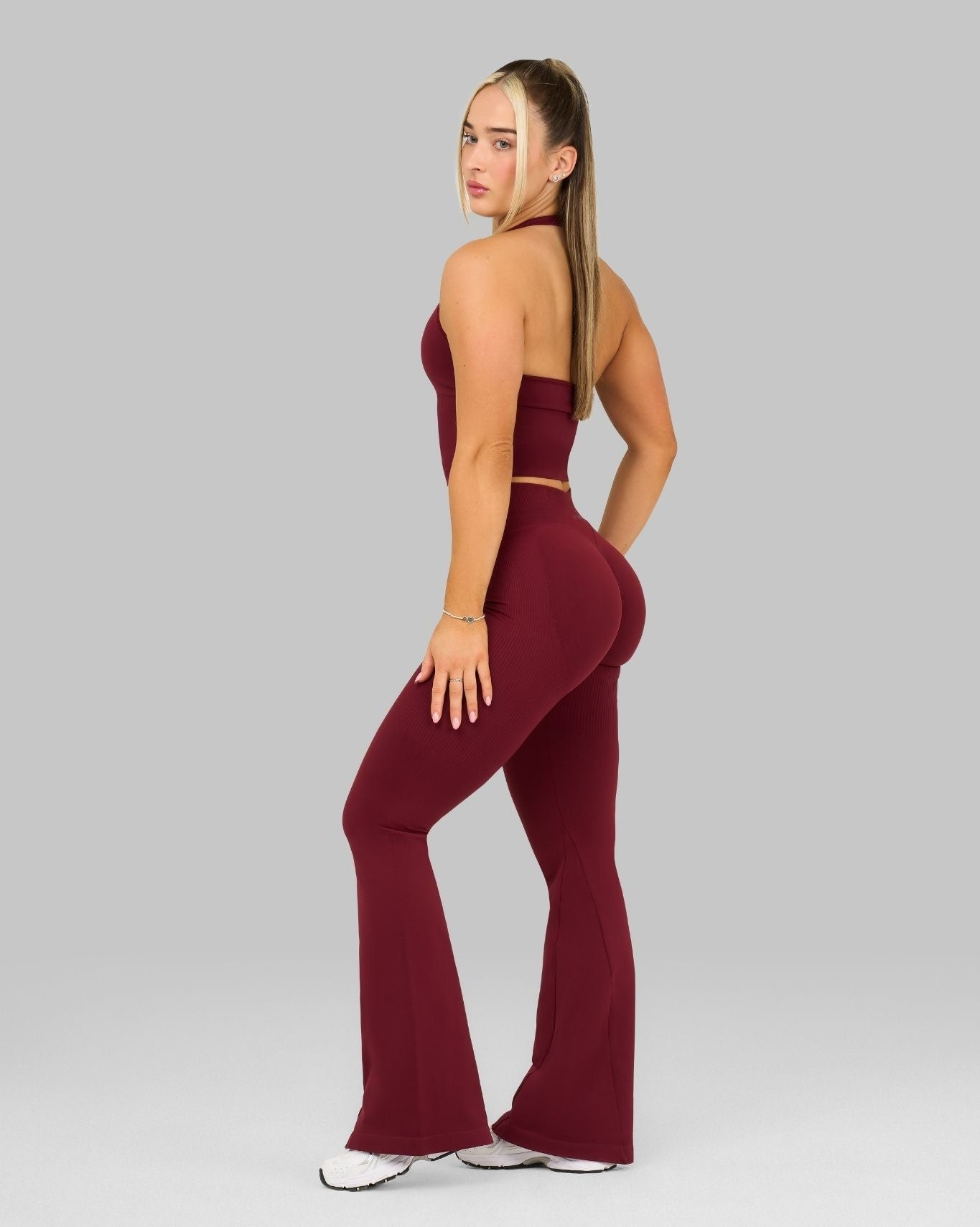 CORE IMPACT V-Waist Flared Leggings Fine Wine