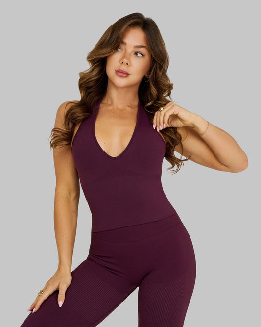 CORE IMPACT Sculpting Shapewear Top Halterneck Winter Plum