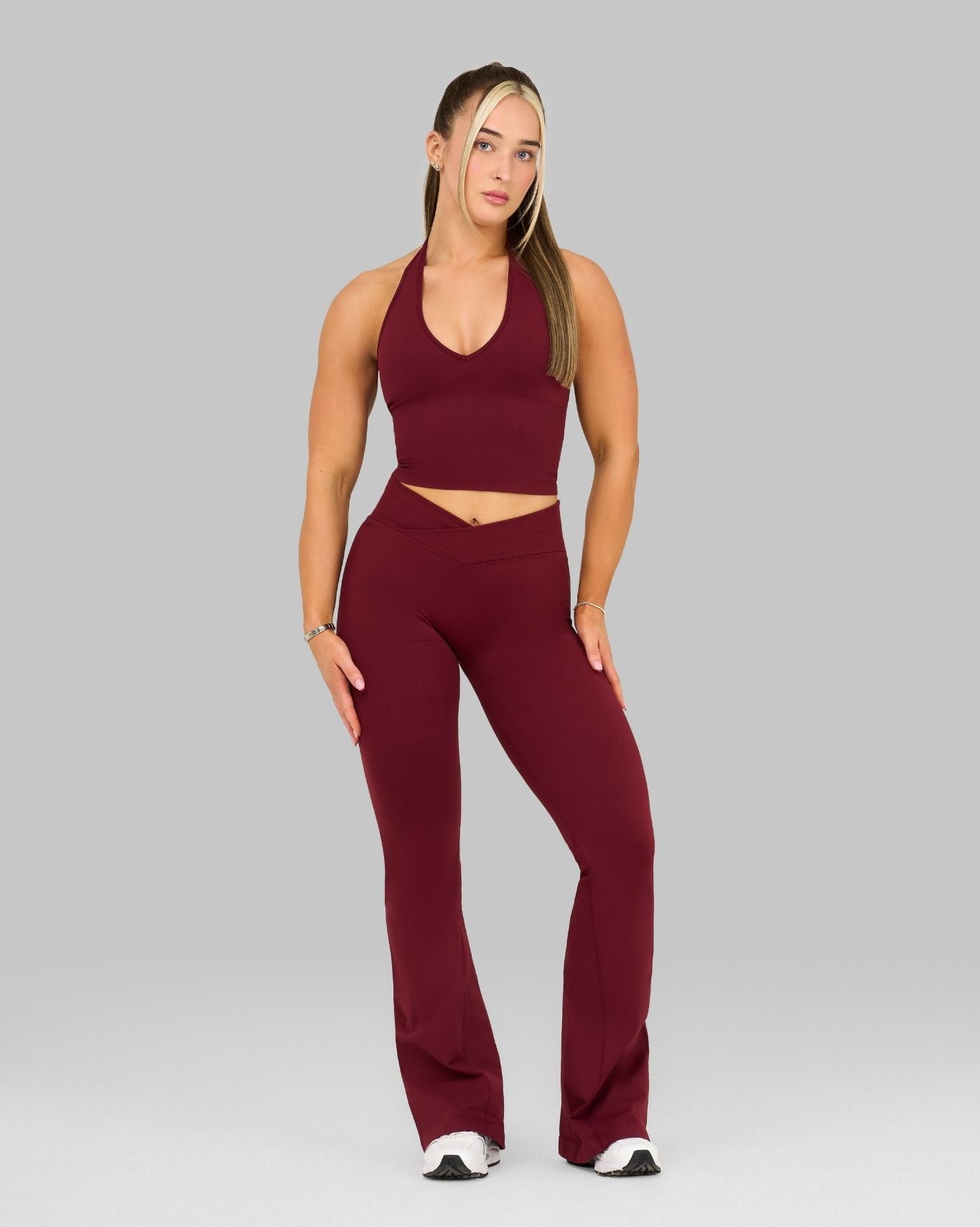 CORE IMPACT V-Waist Flared Leggings Fine Wine