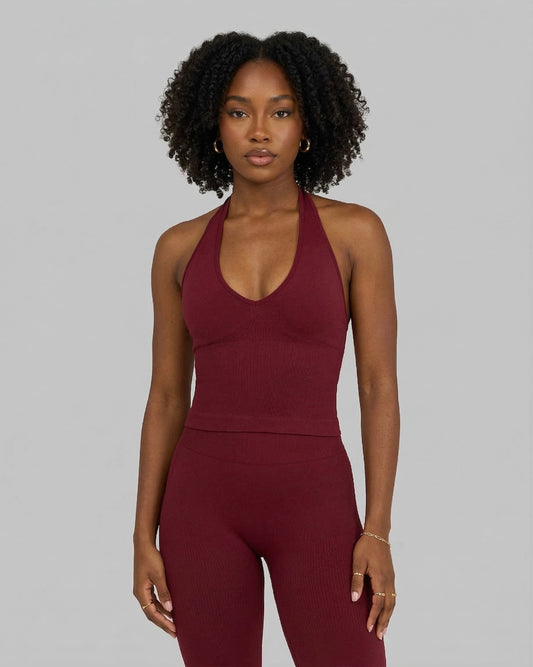 CORE IMPACT Sculpting Shapewear Top Halterneck Fine Wine