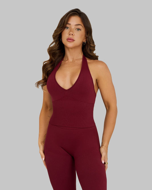 CORE IMPACT Sculpting Shapewear Top Halterneck Fine Wine