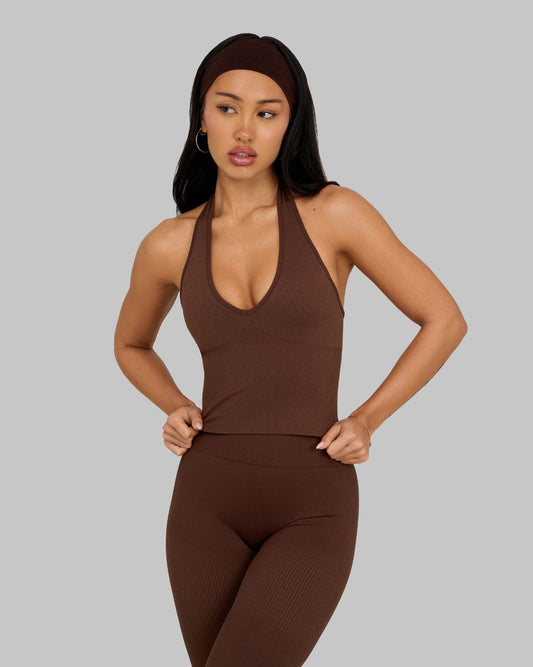 CORE IMPACT Sculpting Shapewear Top Halterneck Bourbon Brown