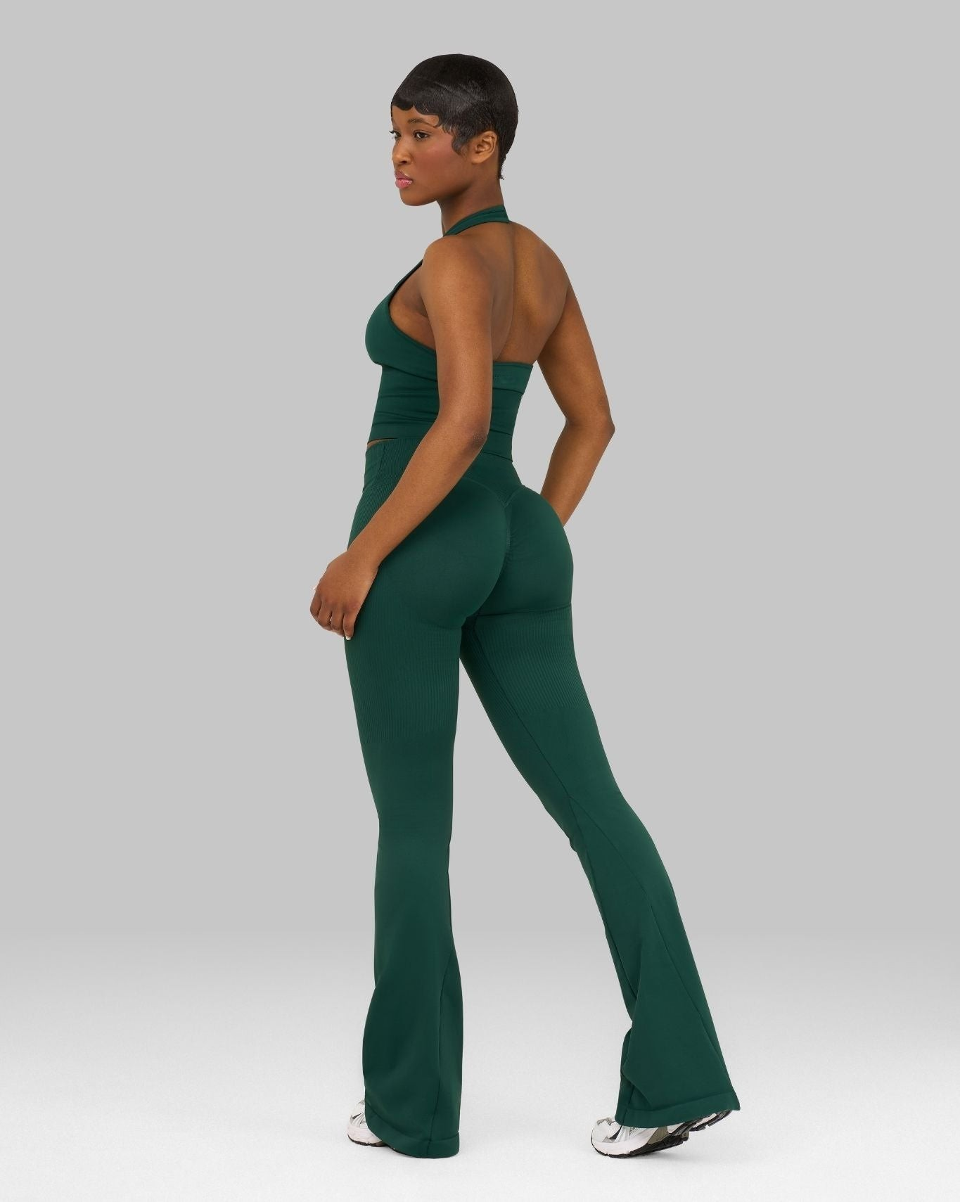 CORE IMPACT V-Waist Flared Leggings Pine Green