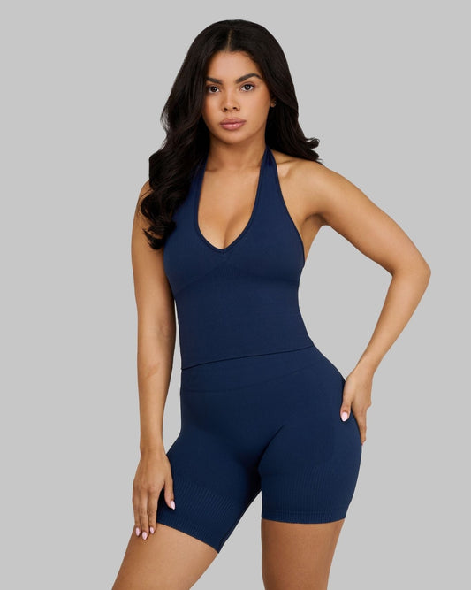 CORE IMPACT Sculpting Shapewear Top Halterneck Midnight Navy