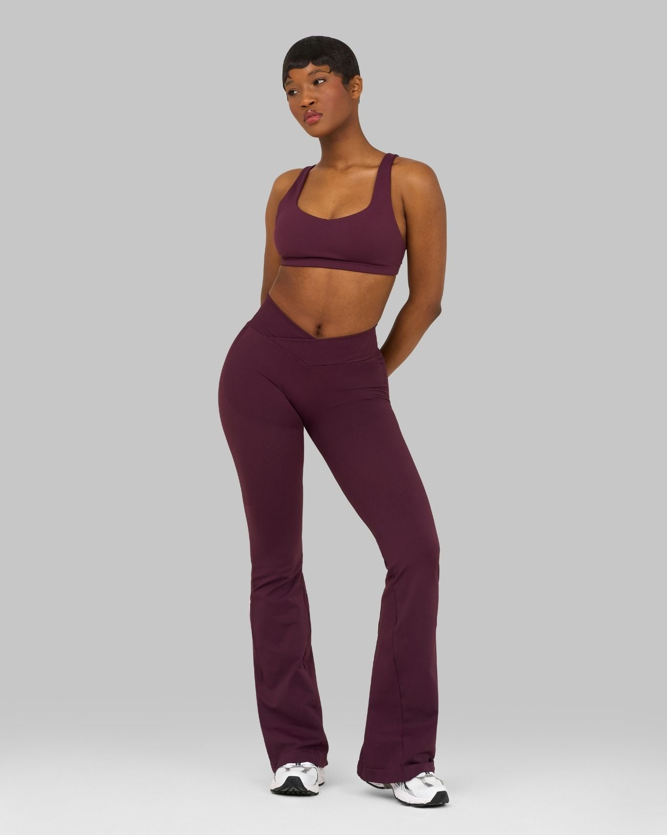 CORE IMPACT V-Waist Flared Leggings Winter Plum