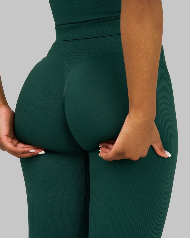 CORE IMPACT V-Waist Flared Leggings Pine Green