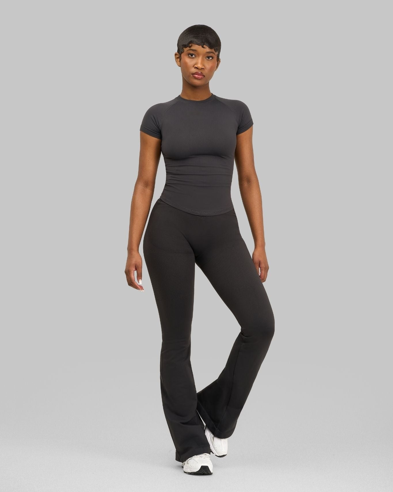 CORE IMPACT V-Waist Flared Leggings Charcoal Grey
