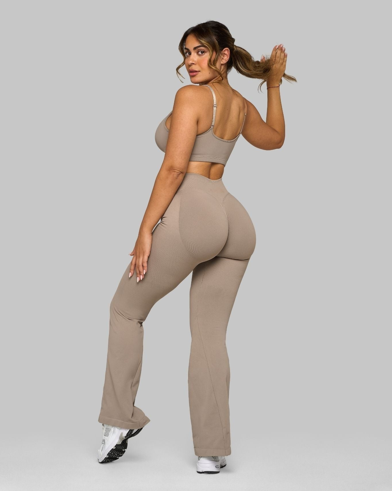 CORE IMPACT V-Waist Flared Leggings Latte