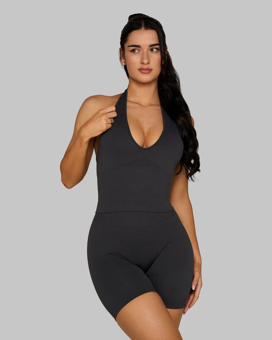 CORE IMPACT Sculpting Shapewear Top Halterneck Charcoal Grey