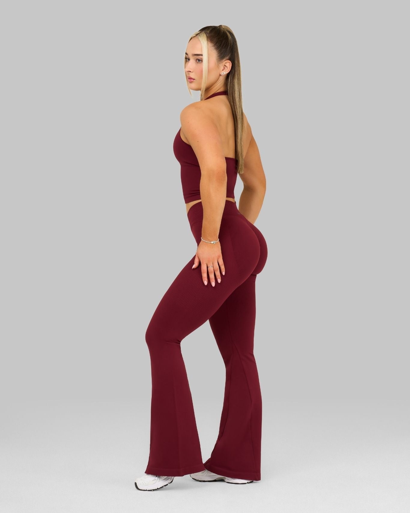 CORE IMPACT V-Waist Flared Leggings Fine Wine
