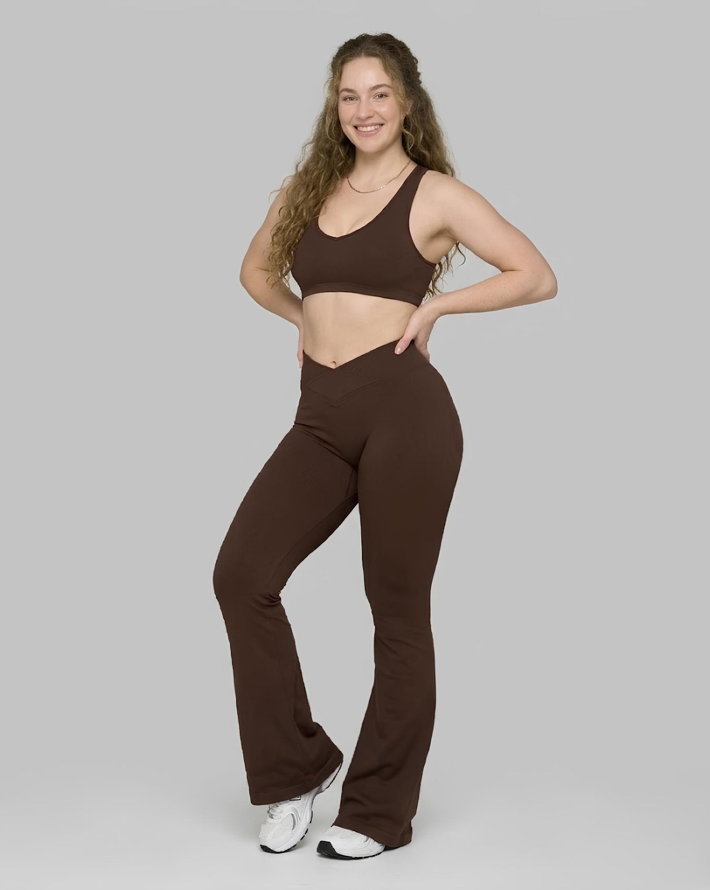 CORE IMPACT V-Waist Flared Leggings Bourbon Brown