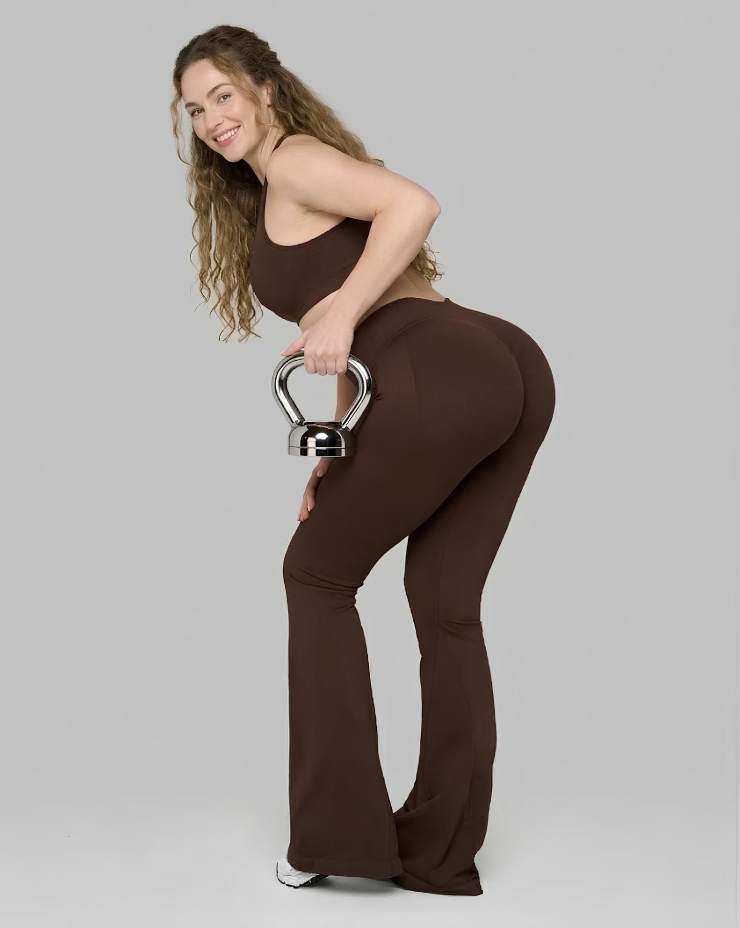CORE IMPACT V-Waist Flared Leggings Bourbon Brown