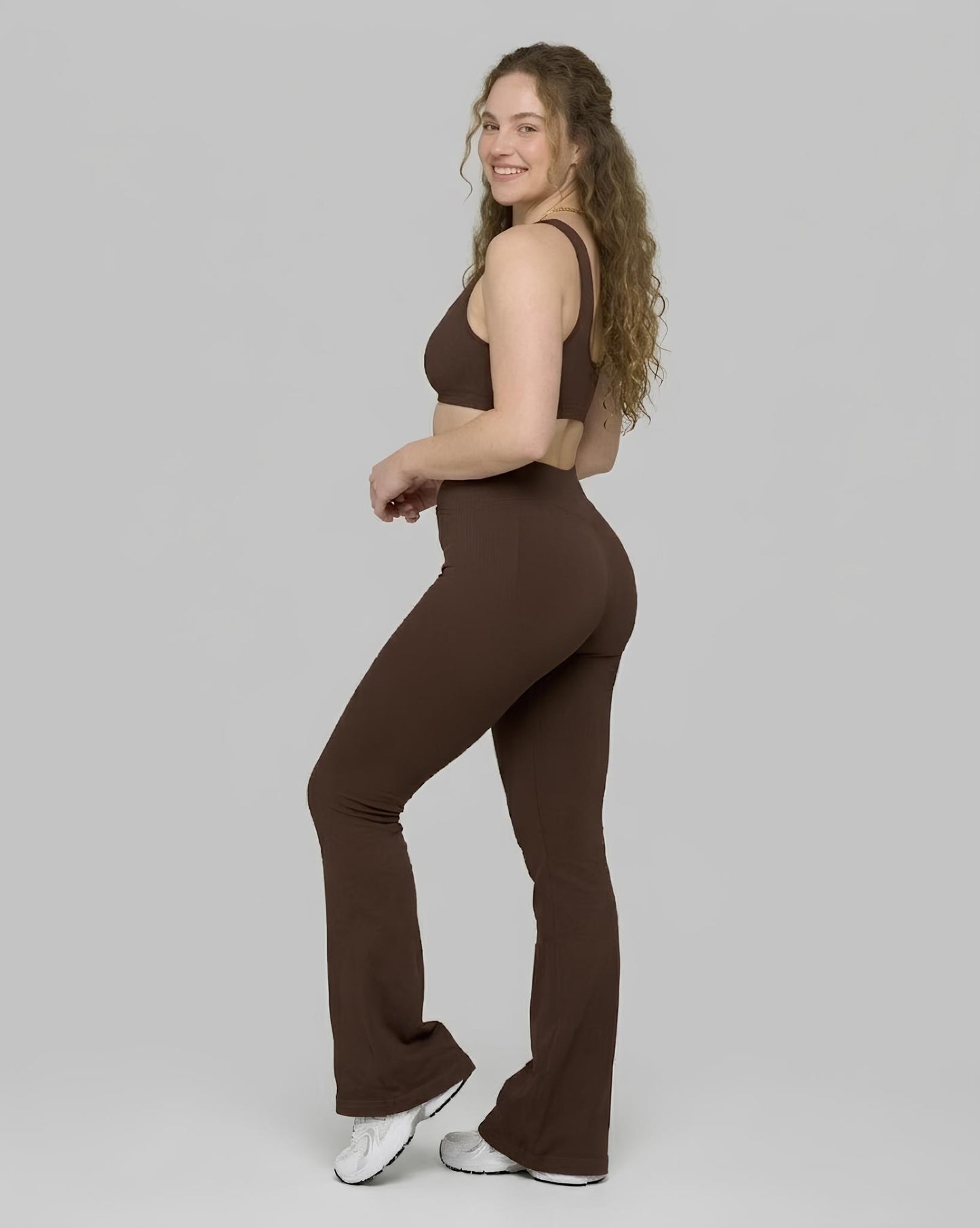 CORE IMPACT V-Waist Flared Leggings Bourbon Brown